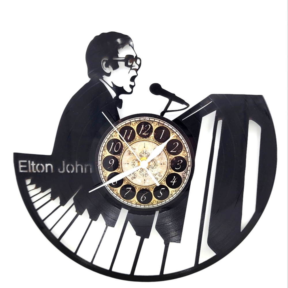 ELTON JOHN vinyl record clock
